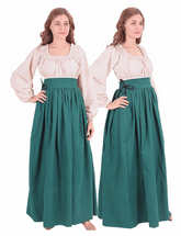 ANIKA Cotton F.Green Skirt : Medieval Viking Renaissance Women Skirt